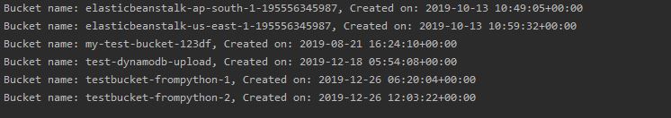 Python – listing buckets with boto3 client
